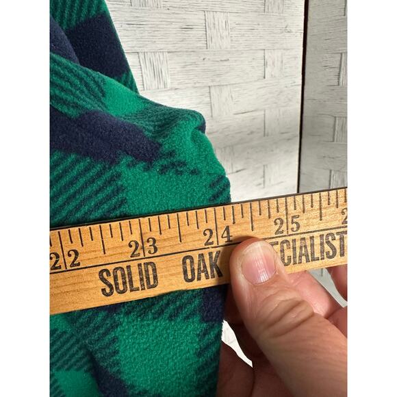 Lands end women’s fleece pullover buffalo check blue green cozycore plus size - Picture 8 of 9